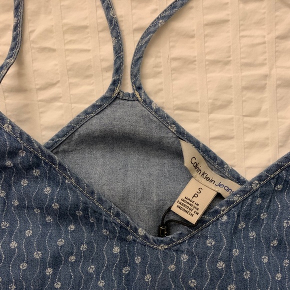 Calvin Klein Jeans Denim Spagetti Strap Top - Picture 3 of 3